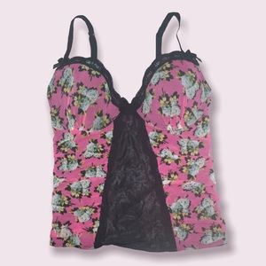 Betsy Johnson floral intimates / top 🌷🖤